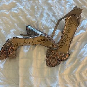 Sam Edelman Snakeskin Heels - Tan and Black